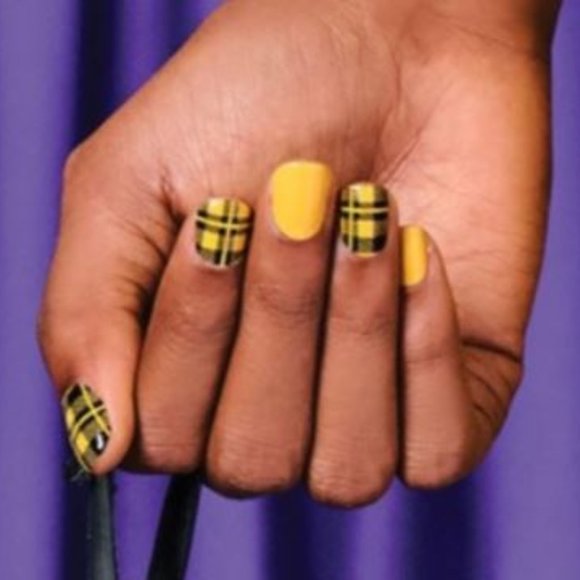 Color Street Other - Color Street Nail Strips Plaid Mustard Yellow Black